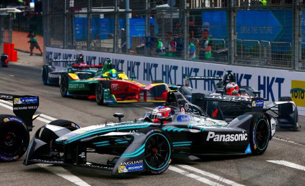The first race left Jaguar with a lot of data to analyse which has been incredibly helpful for their engineers. Photo: Mitch Evans in action at Hong Kong, by Panasonic Jaguar Racing